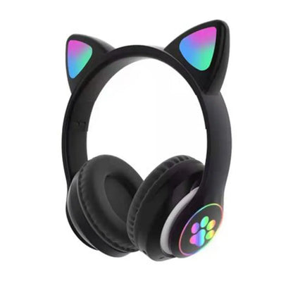 Cool 5.0 Cat  LED Lights Glowing Headphones Wireless ST-23M BLACK