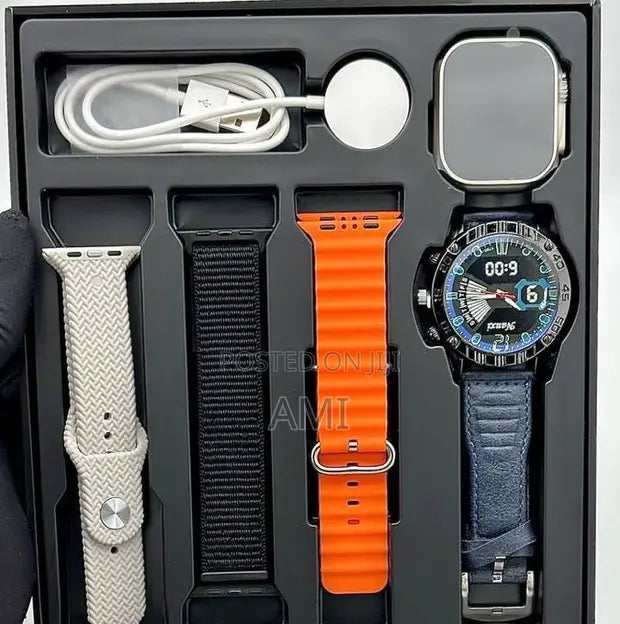 TW28 Ultra Max Smart Watch + Analog Watch Combo with 4 straps