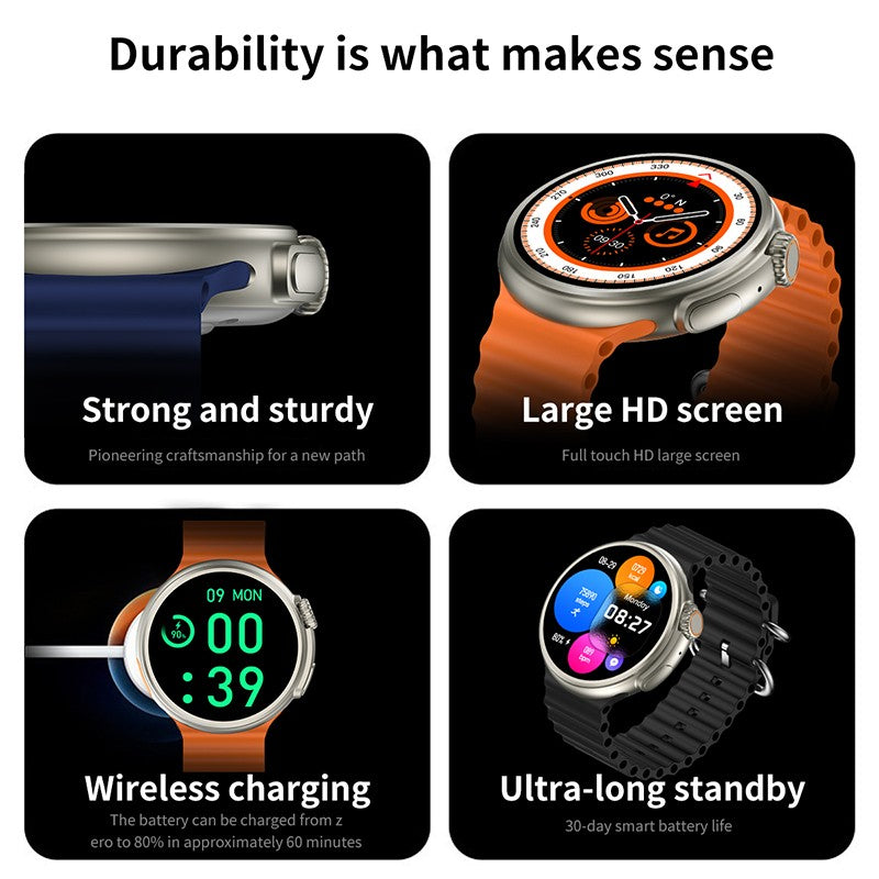 Z78 Ultra True Screw Smart Watch Women Men Smartwatch 1.52"Full Circle Touch